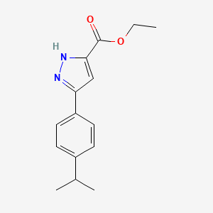 molecular formula C15H18N2O2 B6344901 Ethyl 5-[4-(propan-2-yl)phenyl]-1H-pyrazole-3-carboxylate CAS No. 1326812-05-8