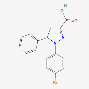 molecular formula C16H13BrN2O2 B6344981 1-(4-溴苯基)-5-苯基-4,5-二氢-1H-吡唑-3-羧酸 CAS No. 1264044-99-6
