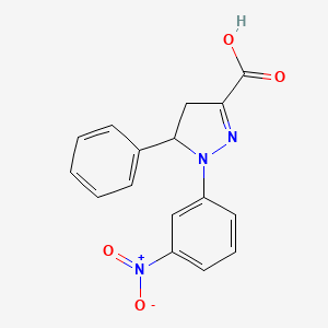molecular formula C16H13N3O4 B6345012 1-(3-Nitrophenyl)-5-phenyl-4,5-dihydro-1H-pyrazole-3-carboxylic acid CAS No. 1264039-55-5
