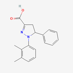 molecular formula C18H18N2O2 B6345017 1-(2,3-Dimethylphenyl)-5-phenyl-4,5-dihydro-1H-pyrazole-3-carboxylic acid CAS No. 1264044-14-5