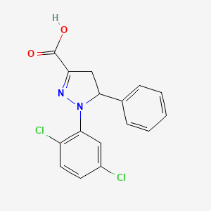 molecular formula C16H12Cl2N2O2 B6345028 1-(2,5-Dichlorophenyl)-5-phenyl-4,5-dihydro-1H-pyrazole-3-carboxylic acid CAS No. 1264045-63-7