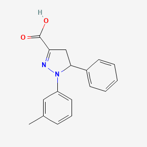 molecular formula C17H16N2O2 B6345040 1-(3-Methylphenyl)-5-phenyl-4,5-dihydro-1H-pyrazole-3-carboxylic acid CAS No. 858265-47-1