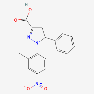 molecular formula C17H15N3O4 B6345079 1-(2-Methyl-4-nitrophenyl)-5-phenyl-4,5-dihydro-1H-pyrazole-3-carboxylic acid CAS No. 1264045-84-2