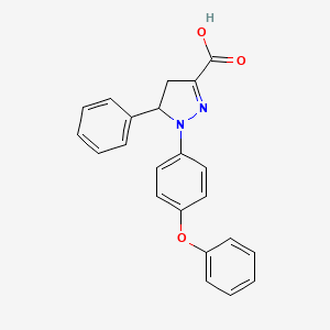 molecular formula C22H18N2O3 B6345082 1-(4-Phenoxyphenyl)-5-phenyl-4,5-dihydro-1H-pyrazole-3-carboxylic acid CAS No. 1264042-88-7