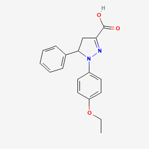 molecular formula C18H18N2O3 B6345086 1-(4-Ethoxyphenyl)-5-phenyl-4,5-dihydro-1H-pyrazole-3-carboxylic acid CAS No. 1264046-37-8