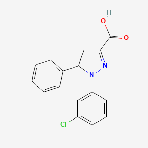 1-(3-Chlorophenyl)-5-phenyl-4,5-dihydro-1H-pyrazole-3-carboxylic acid