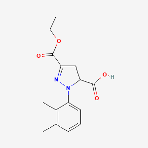 molecular formula C15H18N2O4 B6345136 1-(2,3-Dimethylphenyl)-3-(ethoxycarbonyl)-4,5-dihydro-1H-pyrazole-5-carboxylic acid CAS No. 1264041-91-9