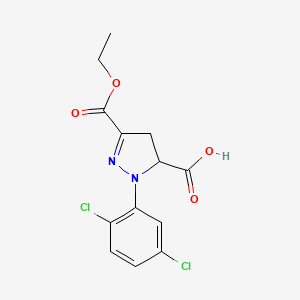molecular formula C13H12Cl2N2O4 B6345202 1-(2,5-Dichlorophenyl)-3-(ethoxycarbonyl)-4,5-dihydro-1H-pyrazole-5-carboxylic acid CAS No. 1264041-98-6