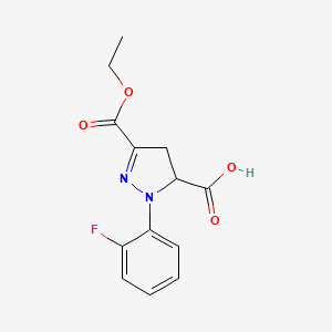 3-(Ethoxycarbonyl)-1-(2-fluorophenyl)-4,5-dihydro-1H-pyrazole-5-carboxylic acid