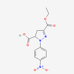 3-(Ethoxycarbonyl)-1-(4-nitrophenyl)-4,5-dihydro-1H-pyrazole-5-carboxylic acid