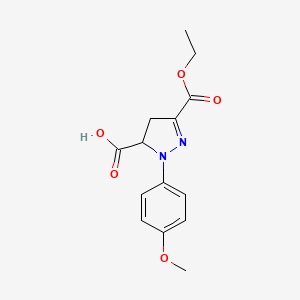 3-(Ethoxycarbonyl)-1-(4-methoxyphenyl)-4,5-dihydro-1H-pyrazole-5-carboxylic acid
