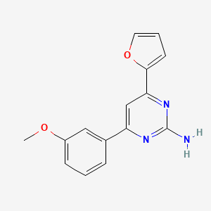 molecular formula C15H13N3O2 B6345476 4-(Furan-2-yl)-6-(3-methoxyphenyl)pyrimidin-2-amine CAS No. 1263215-40-2
