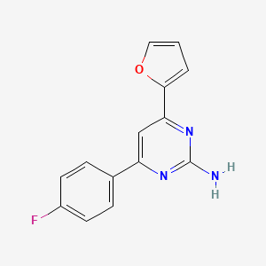 molecular formula C14H10FN3O B6345477 4-(4-Fluorophenyl)-6-(furan-2-yl)pyrimidin-2-amine CAS No. 1159506-06-5