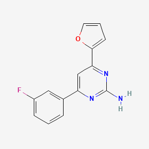 molecular formula C14H10FN3O B6345482 4-(3-Fluorophenyl)-6-(furan-2-yl)pyrimidin-2-amine CAS No. 1263210-05-4