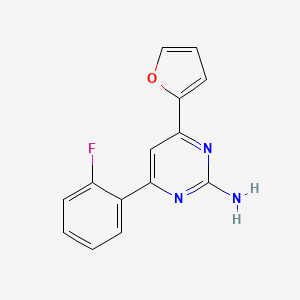 molecular formula C14H10FN3O B6345483 4-(2-Fluorophenyl)-6-(furan-2-yl)pyrimidin-2-amine CAS No. 1263215-43-5