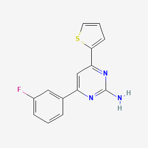 molecular formula C14H10FN3S B6345492 4-(3-Fluorophenyl)-6-(thiophen-2-yl)pyrimidin-2-amine CAS No. 1263216-68-7