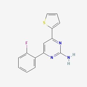 molecular formula C14H10FN3S B6345502 4-(2-Fluorophenyl)-6-(thiophen-2-yl)pyrimidin-2-amine CAS No. 1263208-57-6