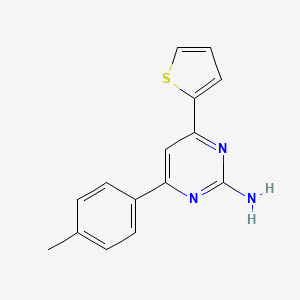 molecular formula C15H13N3S B6345508 4-(4-Methylphenyl)-6-(thiophen-2-yl)pyrimidin-2-amine CAS No. 1246929-90-7