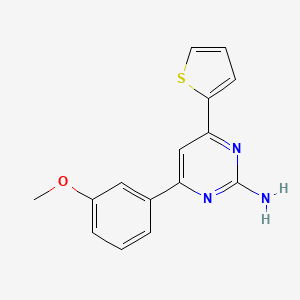 molecular formula C15H13N3OS B6345517 4-(3-Methoxyphenyl)-6-(thiophen-2-yl)pyrimidin-2-amine CAS No. 1263207-11-9