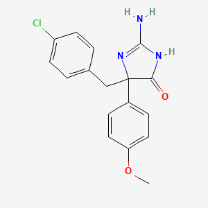 molecular formula C17H16ClN3O2 B6345522 2-Amino-5-[(4-chlorophenyl)methyl]-5-(4-methoxyphenyl)-4,5-dihydro-1H-imidazol-4-one CAS No. 918665-08-4