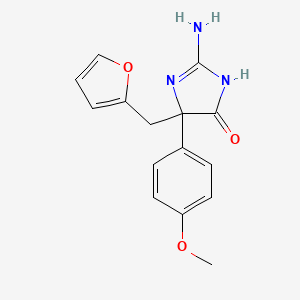 molecular formula C15H15N3O3 B6345532 2-Amino-5-(furan-2-ylmethyl)-5-(4-methoxyphenyl)-4,5-dihydro-1H-imidazol-4-one CAS No. 1354924-76-7