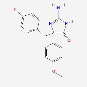 molecular formula C17H16FN3O2 B6345538 2-Amino-5-[(4-fluorophenyl)methyl]-5-(4-methoxyphenyl)-4,5-dihydro-1H-imidazol-4-one CAS No. 918665-05-1