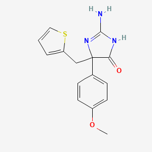 molecular formula C15H15N3O2S B6345543 2-Amino-5-(4-methoxyphenyl)-5-(thiophen-2-ylmethyl)-4,5-dihydro-1H-imidazol-4-one CAS No. 1354916-59-8