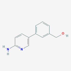 molecular formula C12H12N2O B6345553 [3-(6-Aminopyridin-3-yl)phenyl]methanol, 95% CAS No. 1187820-78-5