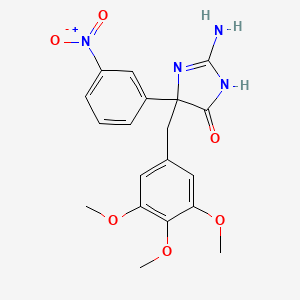 2-Amino-5-(3-nitrophenyl)-5-[(3,4,5-trimethoxyphenyl)methyl]-4,5-dihydro-1H-imidazol-4-one