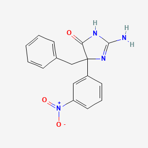 molecular formula C16H14N4O3 B6345556 2-Amino-5-benzyl-5-(3-nitrophenyl)-4,5-dihydro-1H-imidazol-4-one CAS No. 1354925-33-9