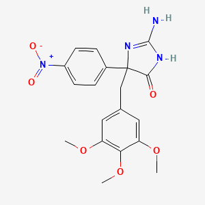 molecular formula C19H20N4O6 B6345569 2-Amino-5-(4-nitrophenyl)-5-[(3,4,5-trimethoxyphenyl)methyl]-4,5-dihydro-1H-imidazol-4-one CAS No. 1354918-86-7