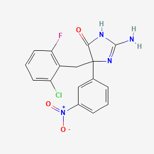 molecular formula C16H12ClFN4O3 B6345577 2-Amino-5-[(2-chloro-6-fluorophenyl)methyl]-5-(3-nitrophenyl)-4,5-dihydro-1H-imidazol-4-one CAS No. 1354919-21-3