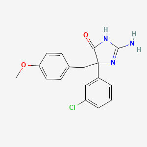 molecular formula C17H16ClN3O2 B6345580 2-Amino-5-(3-chlorophenyl)-5-[(4-methoxyphenyl)methyl]-4,5-dihydro-1H-imidazol-4-one CAS No. 1354923-92-4