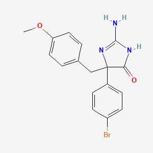 molecular formula C17H16BrN3O2 B6345602 2-Amino-5-(4-bromophenyl)-5-[(4-methoxyphenyl)methyl]-4,5-dihydro-1H-imidazol-4-one CAS No. 1354918-10-7