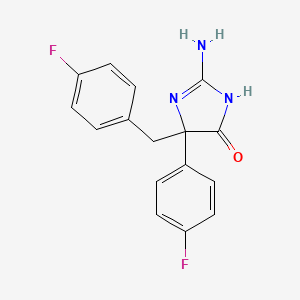 2-Amino-5-(4-fluorophenyl)-5-[(4-fluorophenyl)methyl]-4,5-dihydro-1H-imidazol-4-one