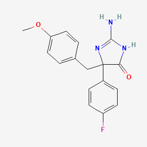 molecular formula C17H16FN3O2 B6345615 2-Amino-5-(4-fluorophenyl)-5-[(4-methoxyphenyl)methyl]-4,5-dihydro-1H-imidazol-4-one CAS No. 1354925-57-7