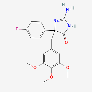 molecular formula C19H20FN3O4 B6345618 2-Amino-5-(4-fluorophenyl)-5-[(3,4,5-trimethoxyphenyl)methyl]-4,5-dihydro-1H-imidazol-4-one CAS No. 1354932-17-4