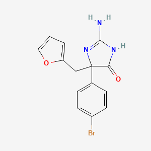 molecular formula C14H12BrN3O2 B6345620 2-Amino-5-(4-bromophenyl)-5-(furan-2-ylmethyl)-4,5-dihydro-1H-imidazol-4-one CAS No. 1354924-30-3