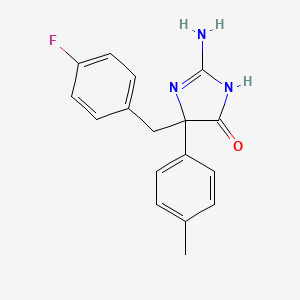 molecular formula C17H16FN3O B6345637 2-Amino-5-[(4-fluorophenyl)methyl]-5-(4-methylphenyl)-4,5-dihydro-1H-imidazol-4-one CAS No. 1354916-42-9
