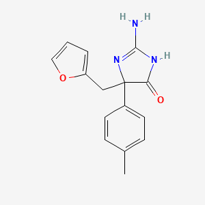 molecular formula C15H15N3O2 B6345644 2-Amino-5-(furan-2-ylmethyl)-5-(4-methylphenyl)-4,5-dihydro-1H-imidazol-4-one CAS No. 1354925-94-2