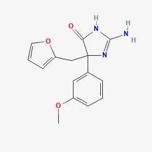 molecular formula C15H15N3O3 B6345668 2-Amino-5-(furan-2-ylmethyl)-5-(3-methoxyphenyl)-4,5-dihydro-1H-imidazol-4-one CAS No. 1354916-34-9