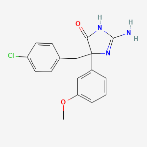 2-Amino-5-[(4-chlorophenyl)methyl]-5-(3-methoxyphenyl)-4,5-dihydro-1H-imidazol-4-one