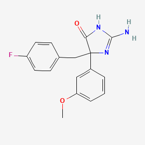 2-Amino-5-[(4-fluorophenyl)methyl]-5-(3-methoxyphenyl)-4,5-dihydro-1H-imidazol-4-one