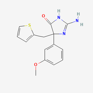 molecular formula C15H15N3O2S B6345687 2-Amino-5-(3-methoxyphenyl)-5-(thiophen-2-ylmethyl)-4,5-dihydro-1H-imidazol-4-one CAS No. 1354926-05-8