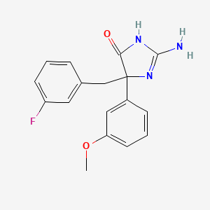 2-Amino-5-[(3-fluorophenyl)methyl]-5-(3-methoxyphenyl)-4,5-dihydro-1H-imidazol-4-one