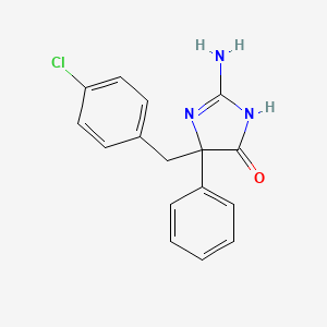 molecular formula C16H14ClN3O B6345704 2-Amino-5-[(4-chlorophenyl)methyl]-5-phenyl-4,5-dihydro-1H-imidazol-4-one CAS No. 918665-07-3