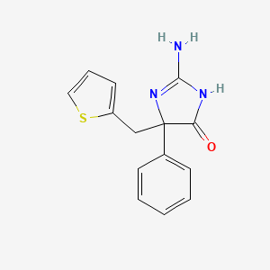 molecular formula C14H13N3OS B6345710 2-Amino-5-phenyl-5-(thiophen-2-ylmethyl)-4,5-dihydro-1H-imidazol-4-one CAS No. 1354934-48-7