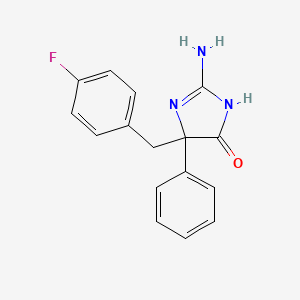 molecular formula C16H14FN3O B6345716 2-Amino-5-[(4-fluorophenyl)methyl]-5-phenyl-4,5-dihydro-1H-imidazol-4-one CAS No. 1354920-03-8