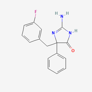 molecular formula C16H14FN3O B6345720 2-Amino-5-[(3-fluorophenyl)methyl]-5-phenyl-4,5-dihydro-1H-imidazol-4-one CAS No. 1354939-37-9