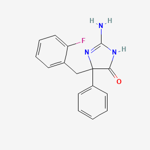 molecular formula C16H14FN3O B6345730 2-Amino-5-[(2-fluorophenyl)methyl]-5-phenyl-4,5-dihydro-1H-imidazol-4-one CAS No. 1354939-36-8